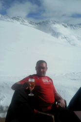 Edouard Marais au col de La Madeleine dans la station Alpine de Valmorel (mars 2012)